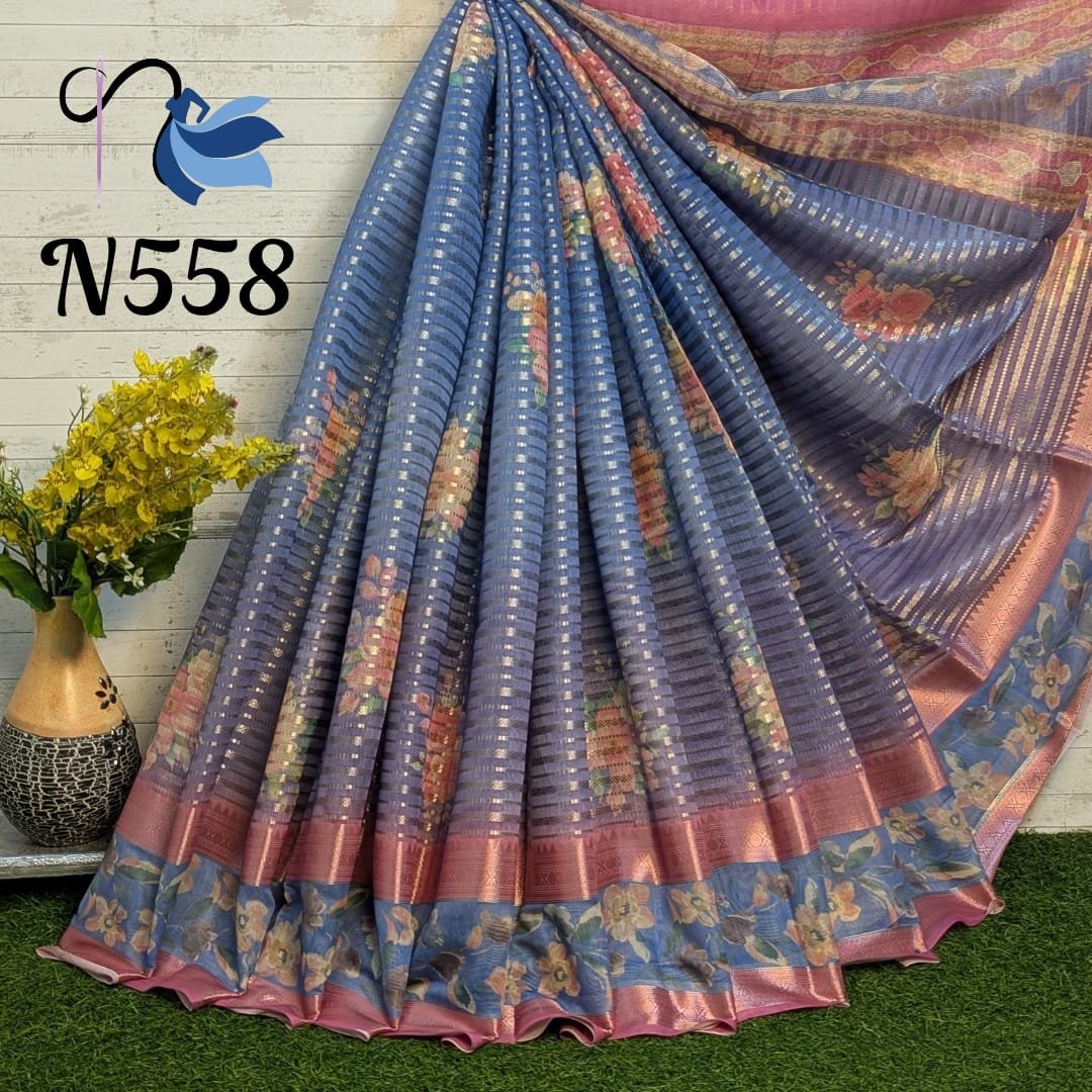 "Light as a feather, soft as a dream: Chanderi silk with captivating digital floral prints."